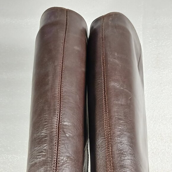 Nine West Tall Brown Leather Riding Boots Women's 8M Cleaned & Conditioned VGUC - Picture 13 of 16